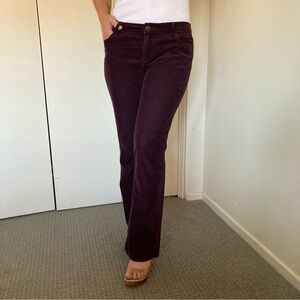 Ann Taylor LOFT Burgundy Corduroy Pants